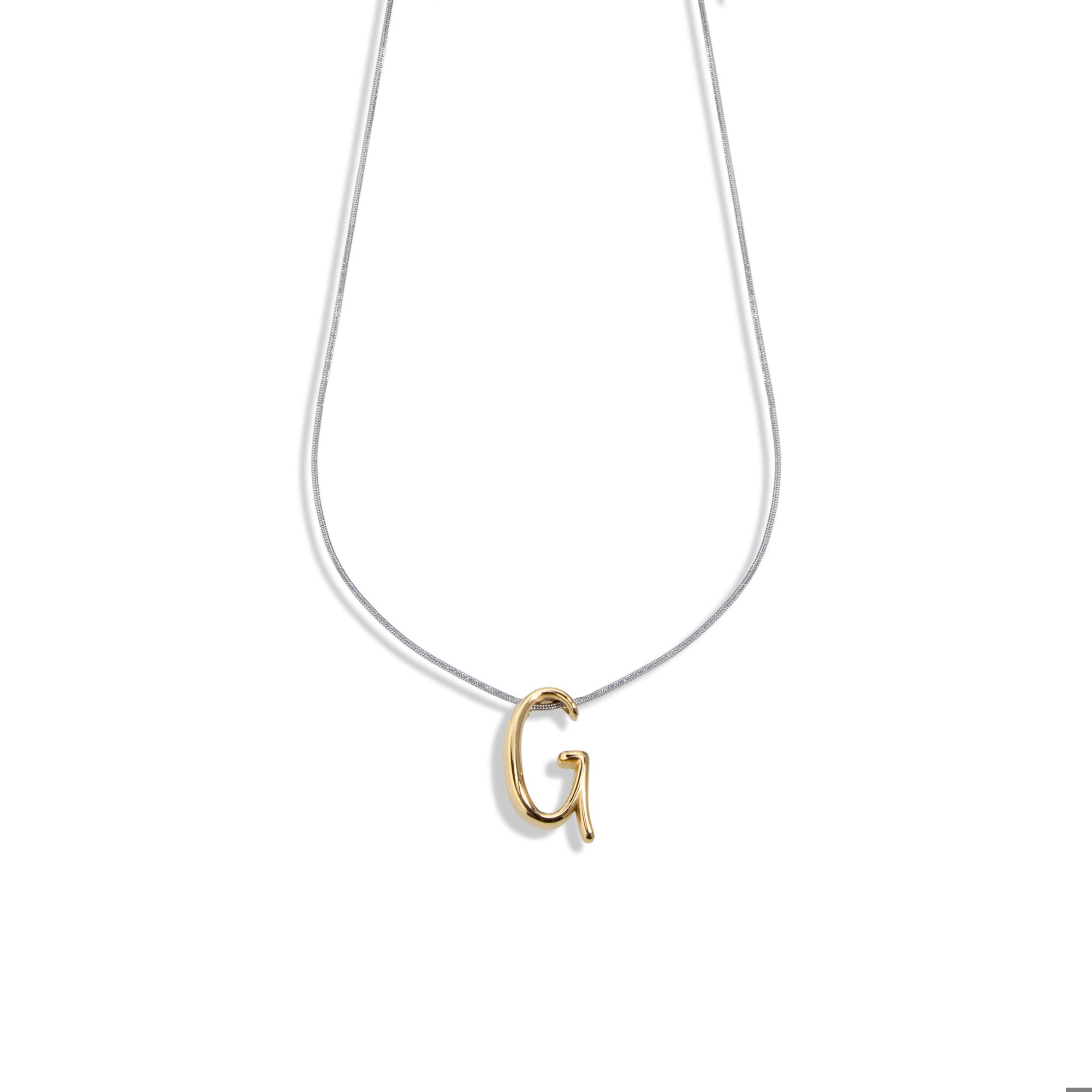 Collar cola de raton con letra A cursiva 45-50cm