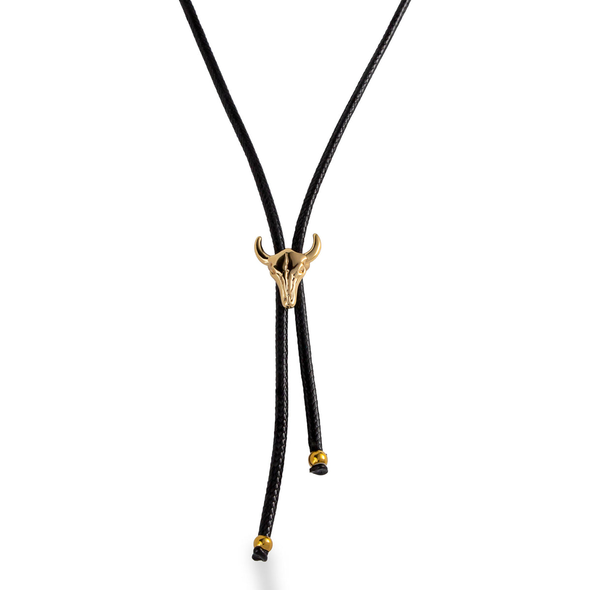 Collar ajustable hilo encerado cabeza de toro lisa 83cm