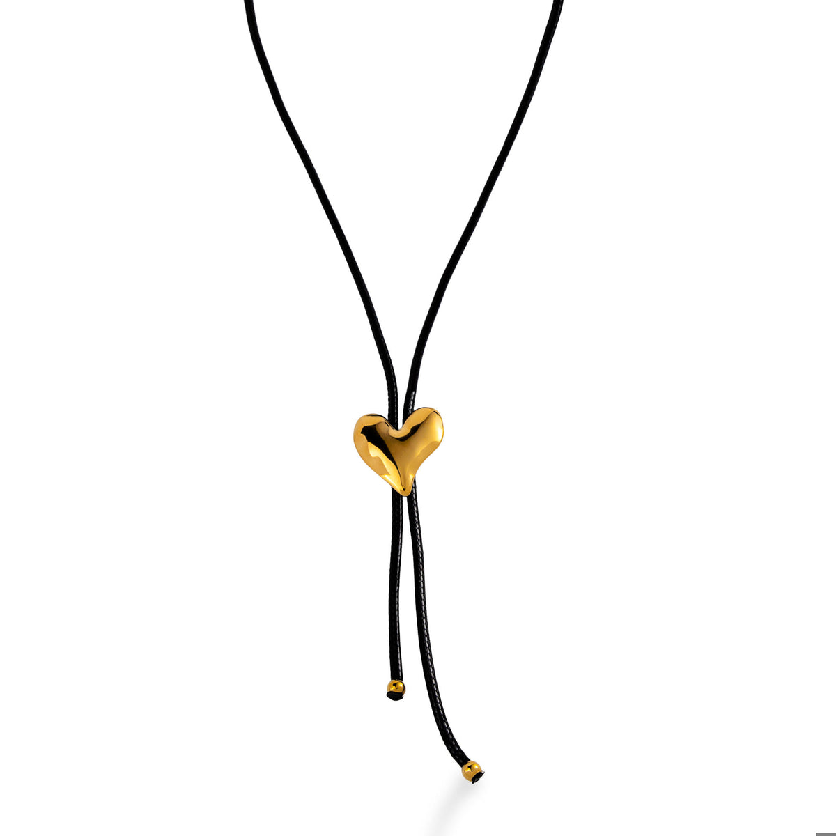 Collar ajustable hilo encerado corazon liso 83cm