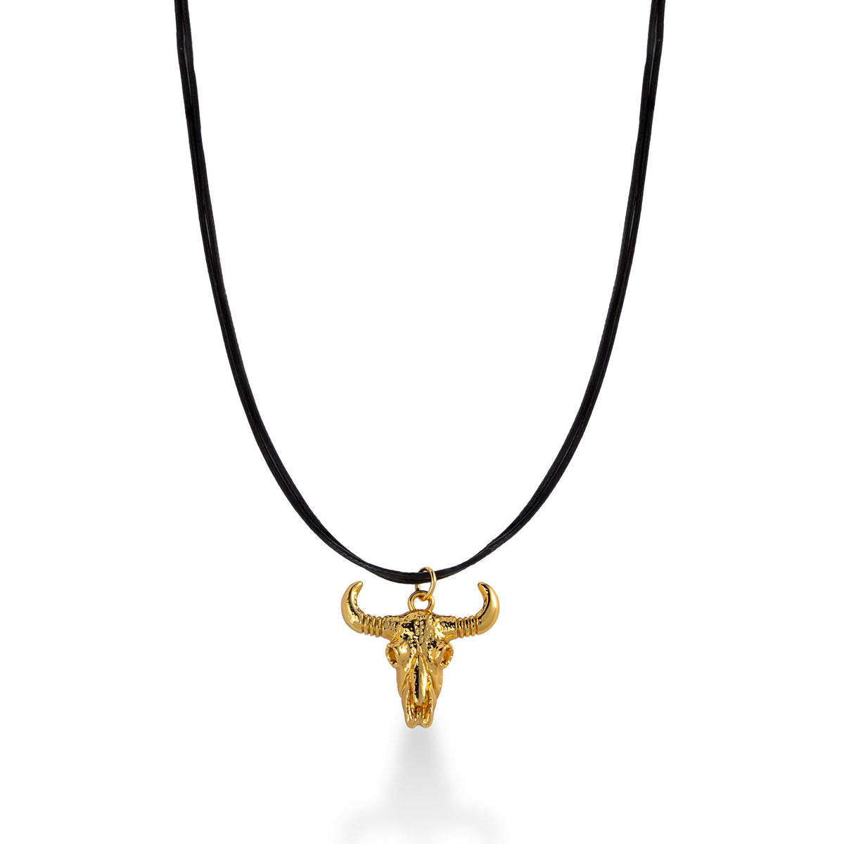 Collar ajustable doble hilo encerado cabeza de toro 80cm