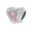 Charm corazon lazo rosa esmaltado 9mm