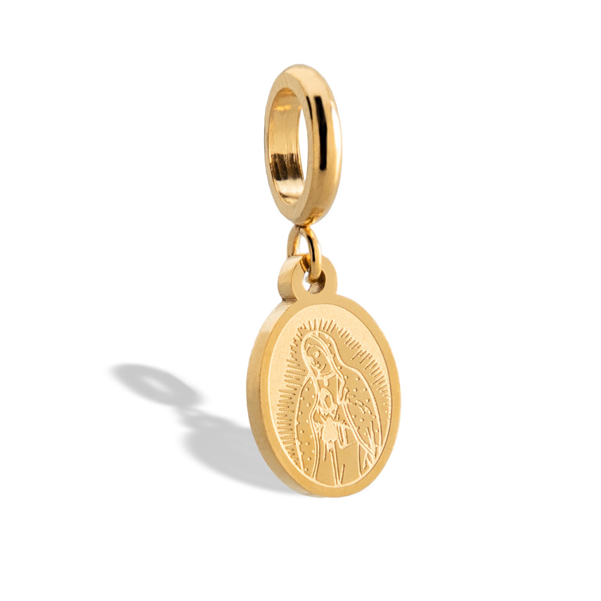 Charm de medalla ovalada virgen de guadalupe 10mm