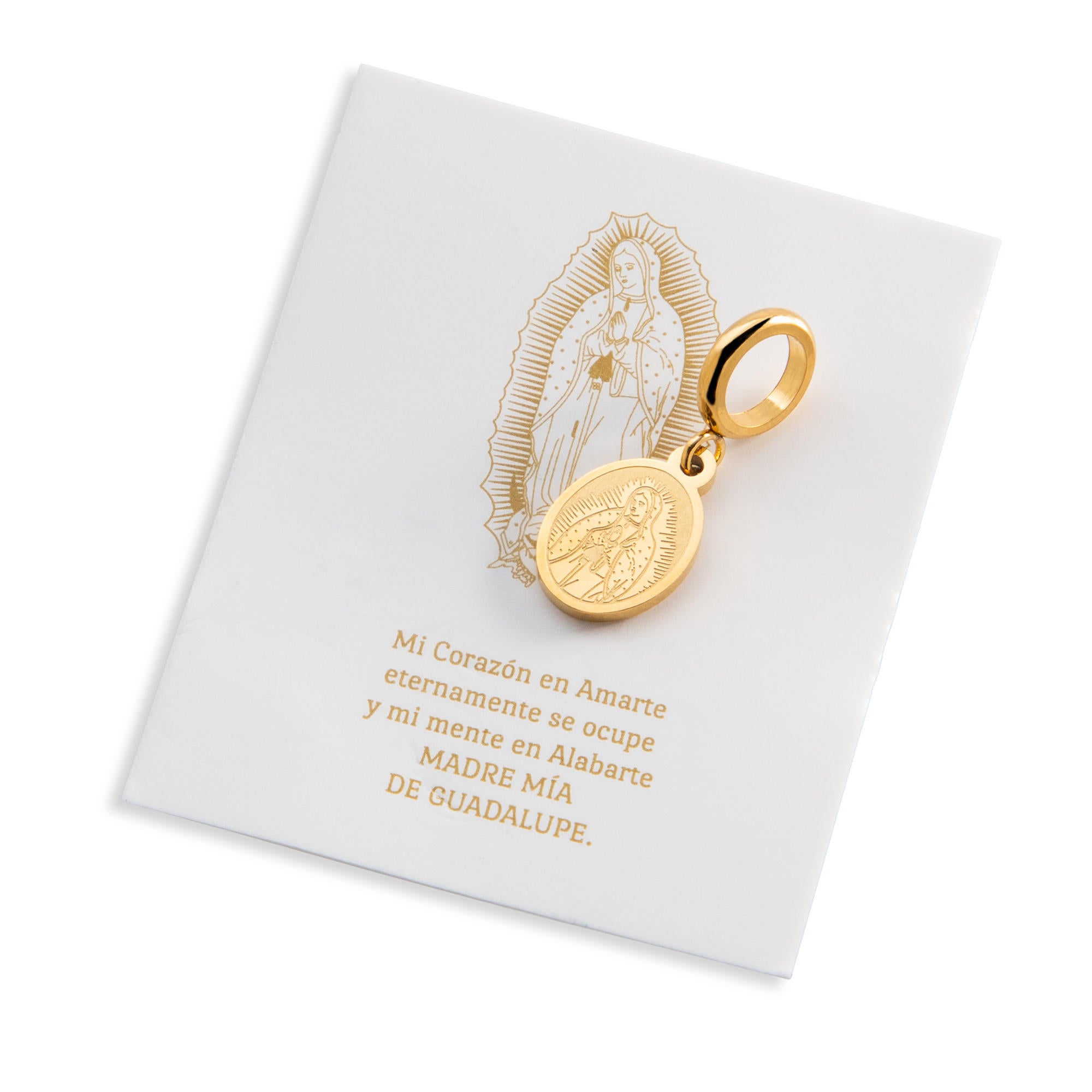 Charm de medalla ovalada virgen de guadalupe 10mm