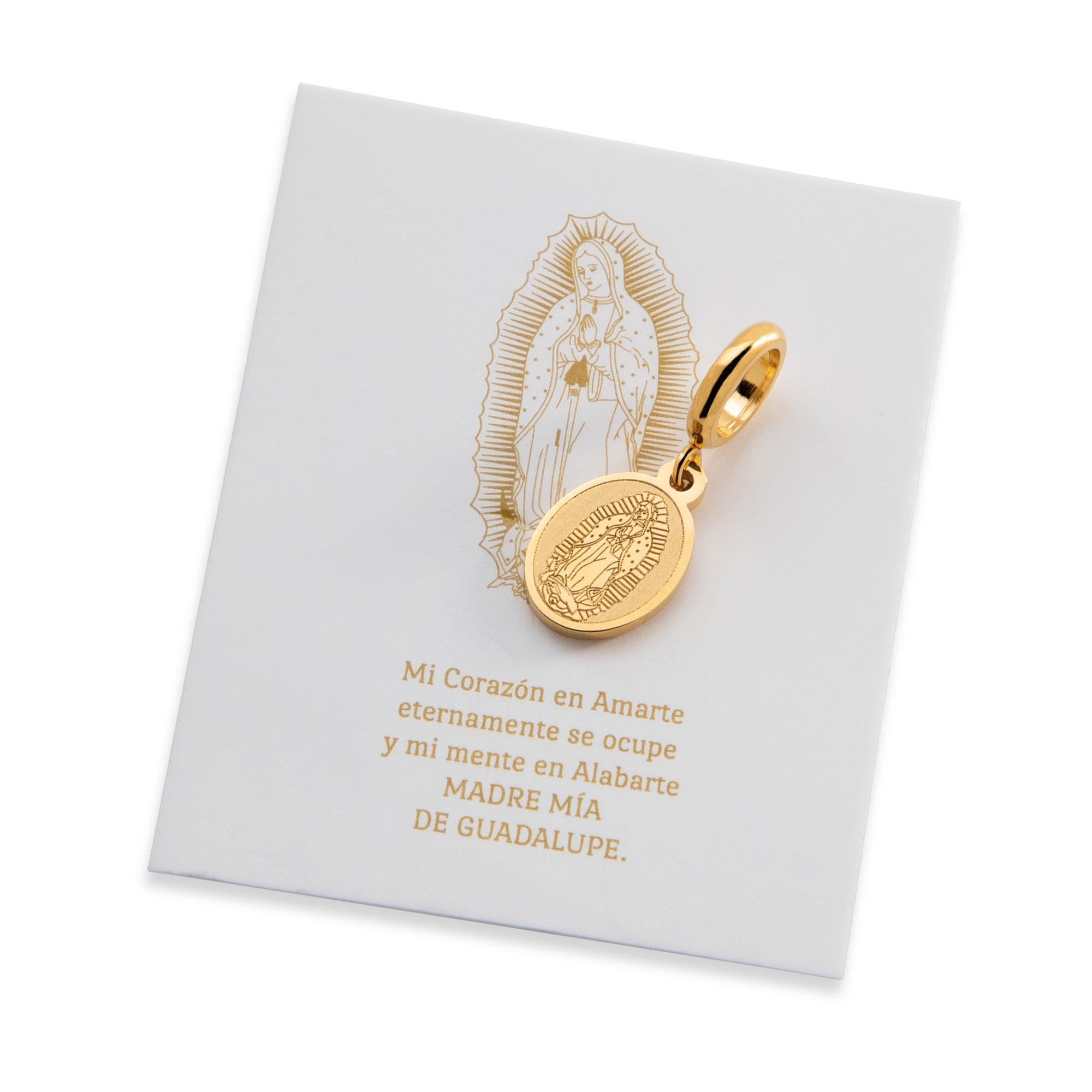 Charm medalla ovalada virgen de guadalupe 10mm