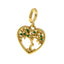 Charm de corazon y arbol de la vida con cristales 15mm