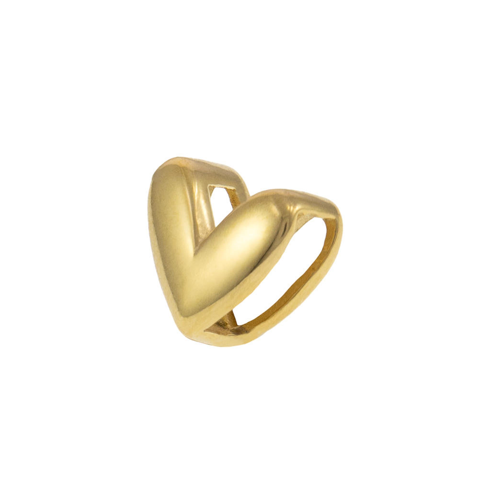 Dije separador transversal de corazon liso 9mm