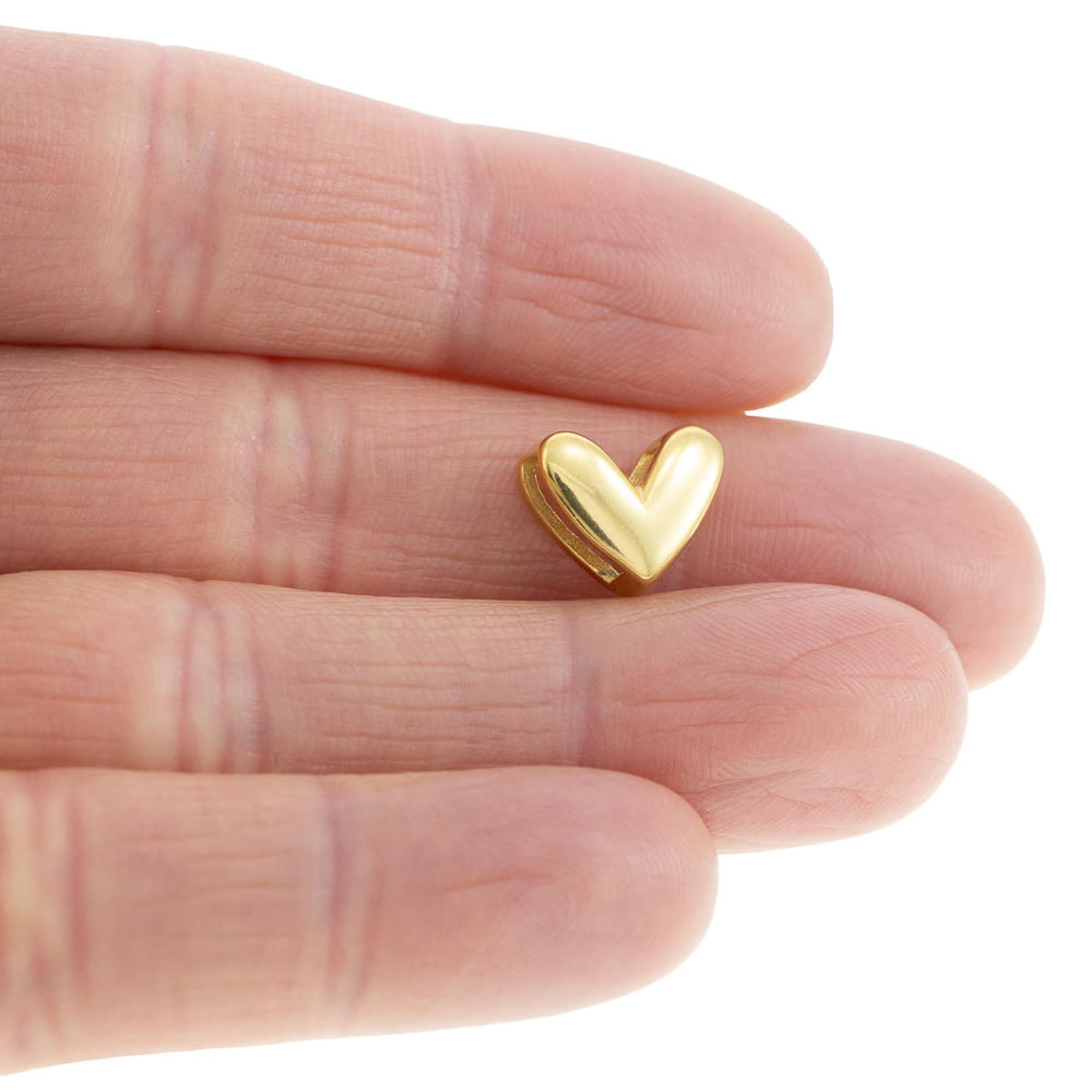 Dije separador transversal de corazon liso 9mm