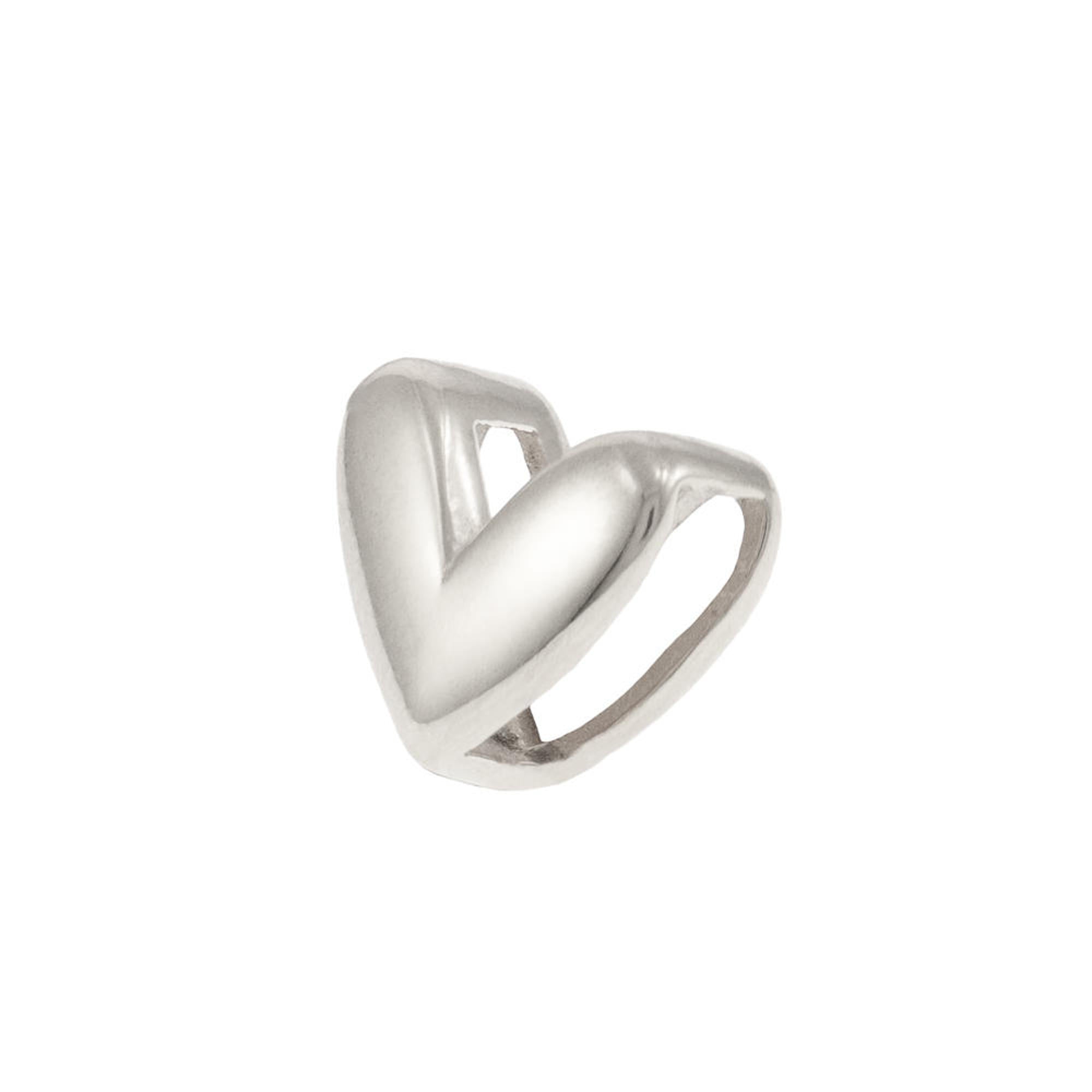 Dije separador transversal de corazon liso 9mm
