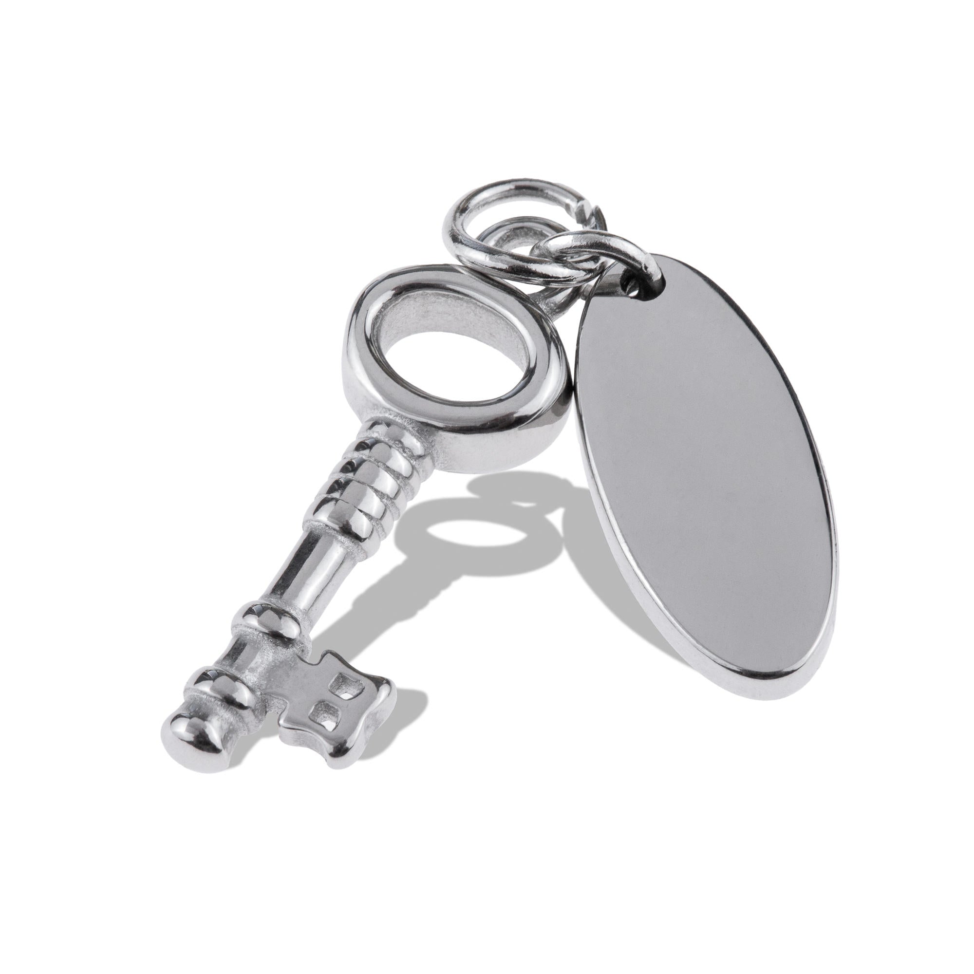 Dije de llave con placa ovalada colgante 20mm