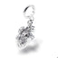 Charm corazon anatomico con flores 16mm