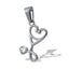 Dije estetoscopio de corazon con cristal 18mm