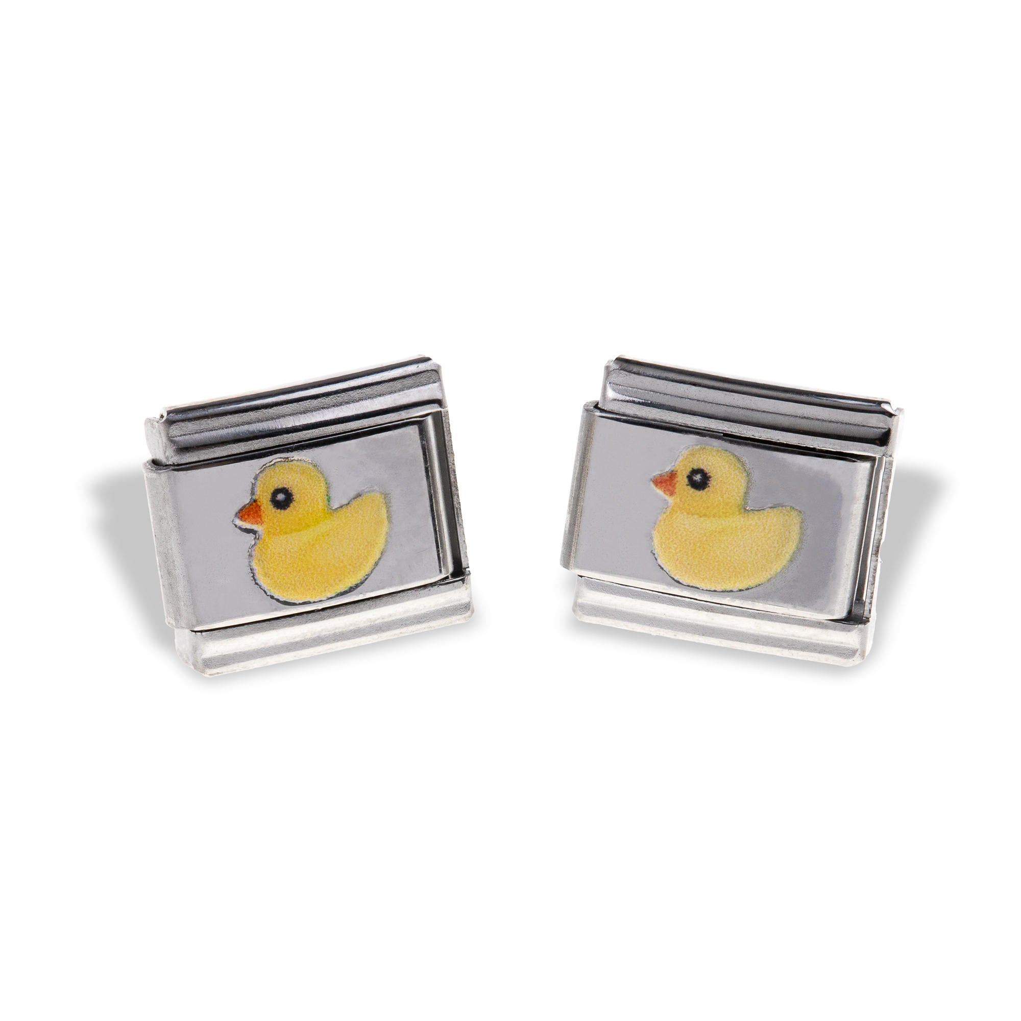 Charm eslabon italiano pato esmaltado 9x10mm