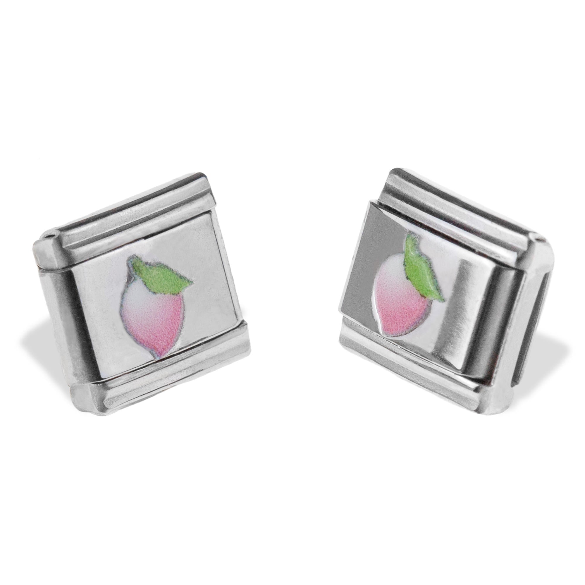 Charm eslabon italiano durazno esmaltado 9x10mm