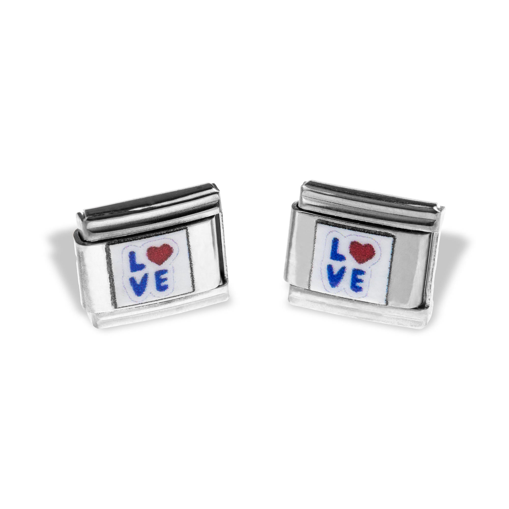 Charm eslabon italiano love esmaltada 9x10mm