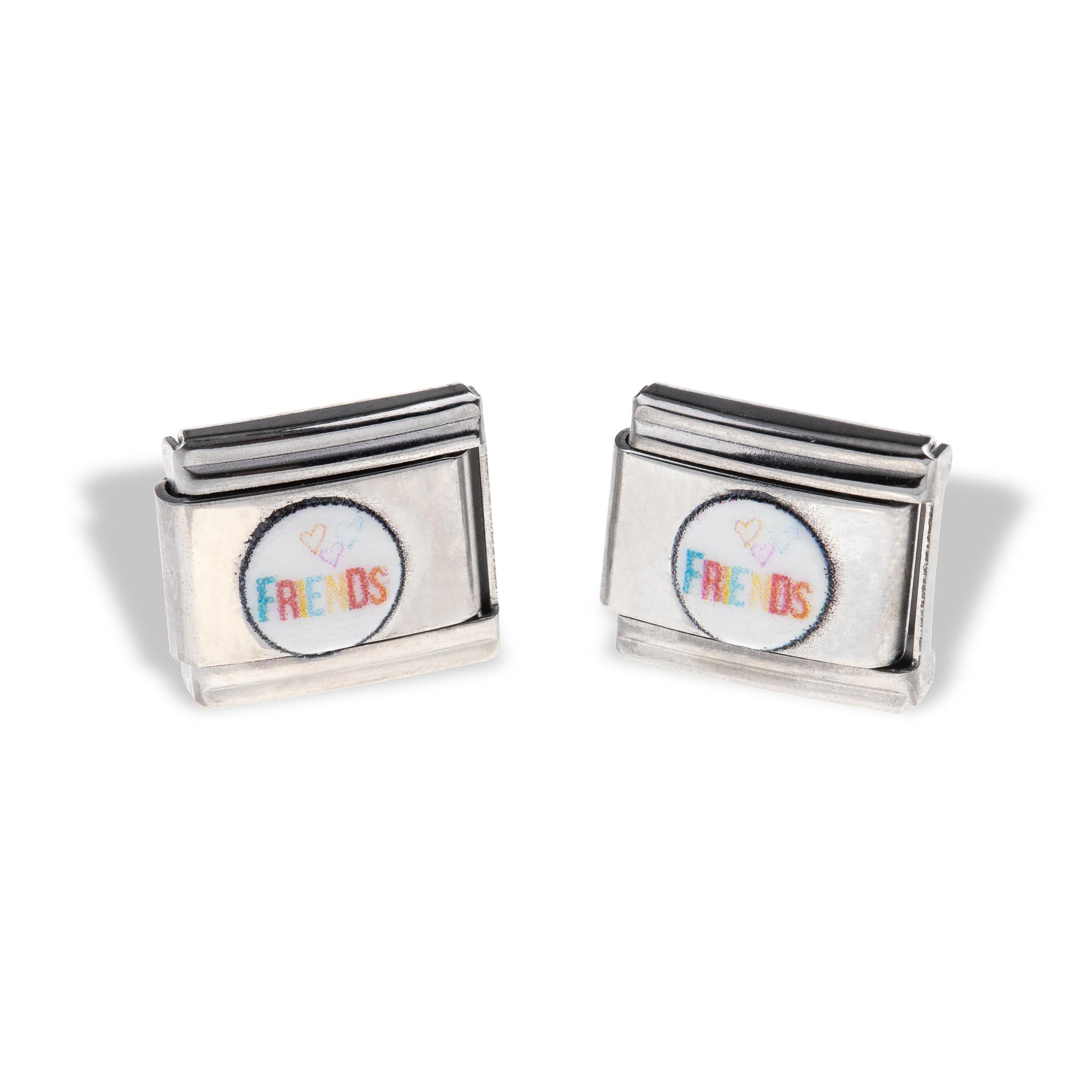 Charm eslabon italiano frase friends esmaltada 9x10mm