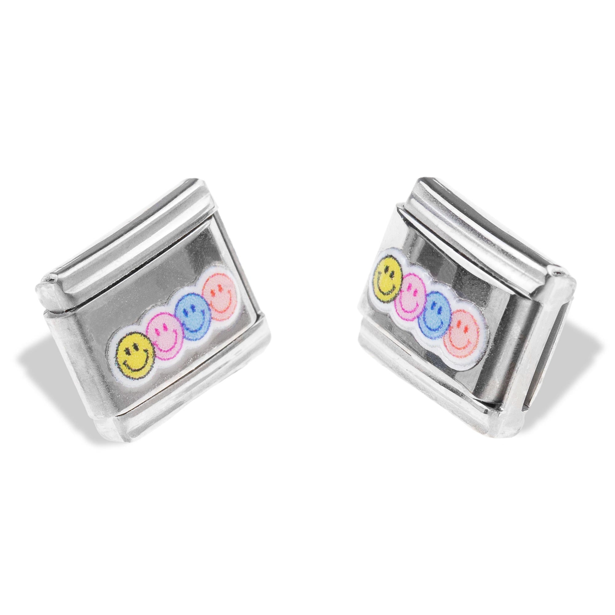 Charm eslabon italiano caritas felices esmaltadas 9x10mm
