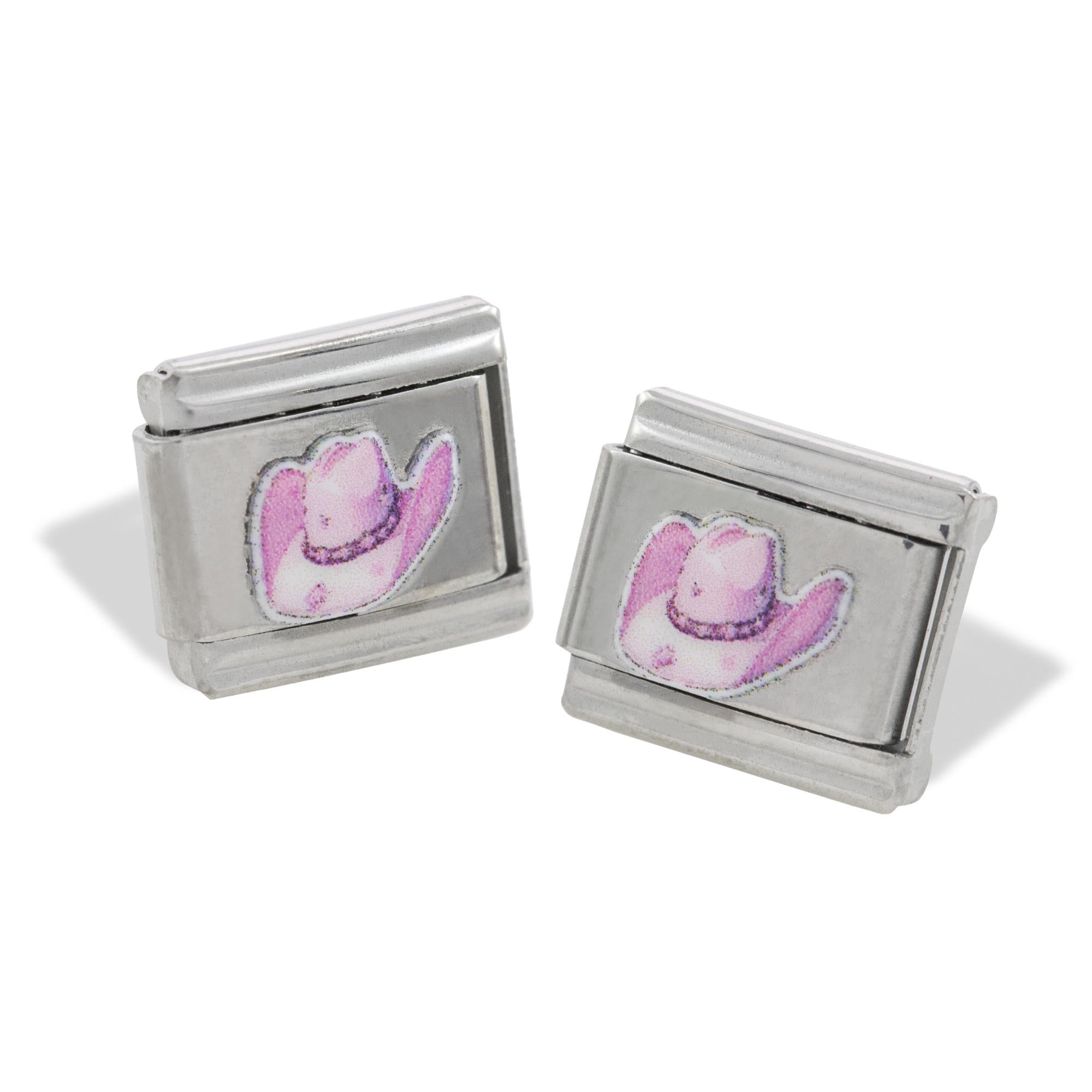 Charm eslabon italiano sombrero vaquero esmaltado 9x10mm