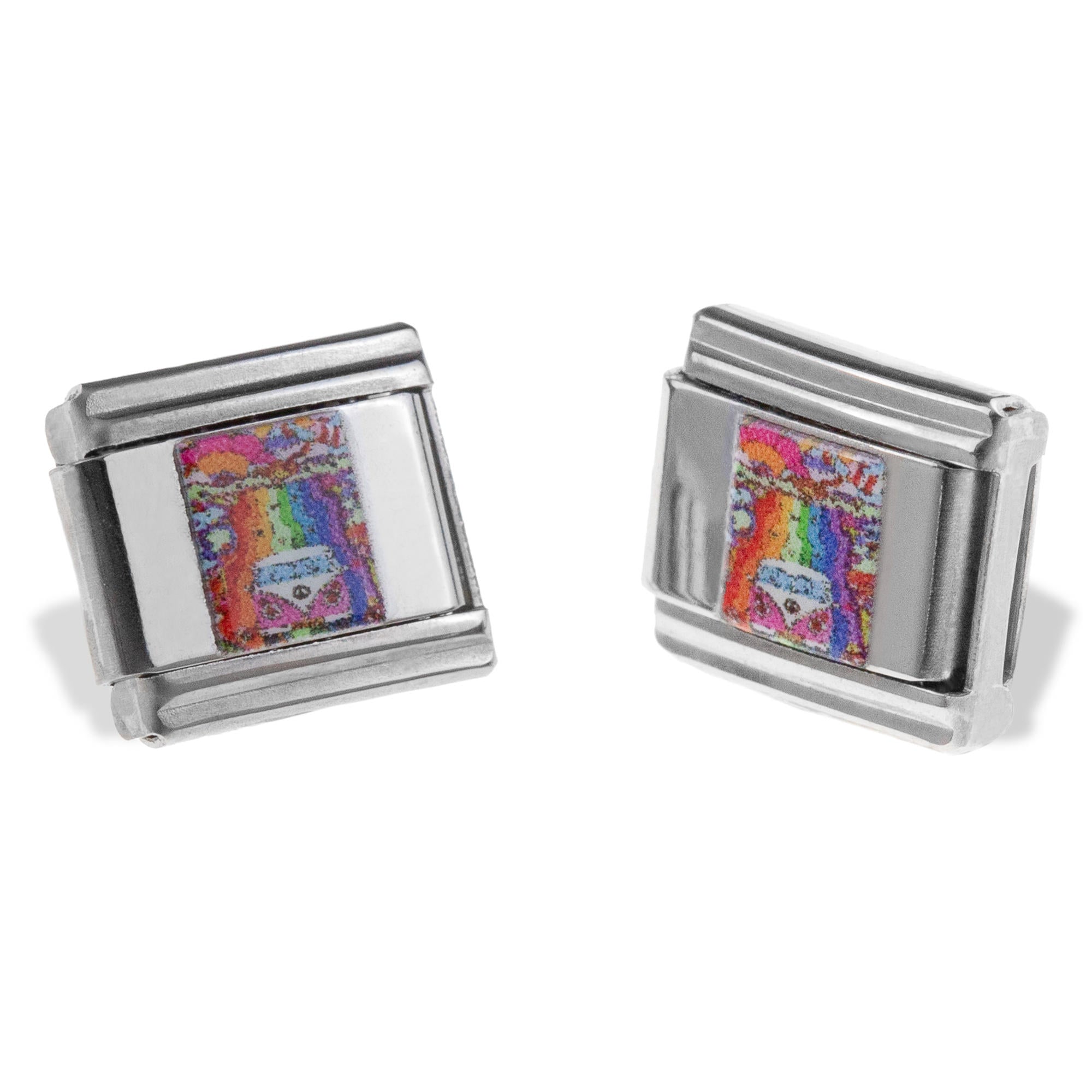 Charm eslabon italiano combi hippie esmaltada 9x10mm