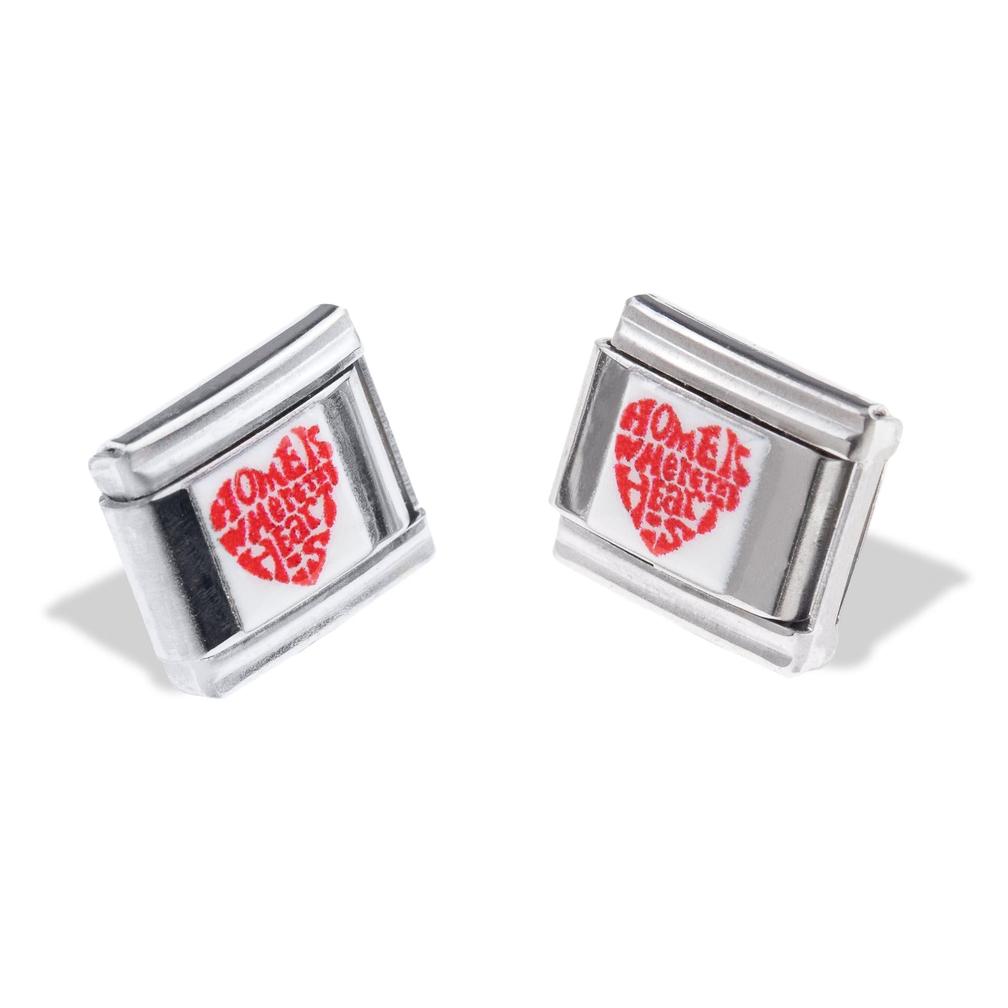 Charm eslabon italiano frase en forma de corazon esmaltada 9x10mm