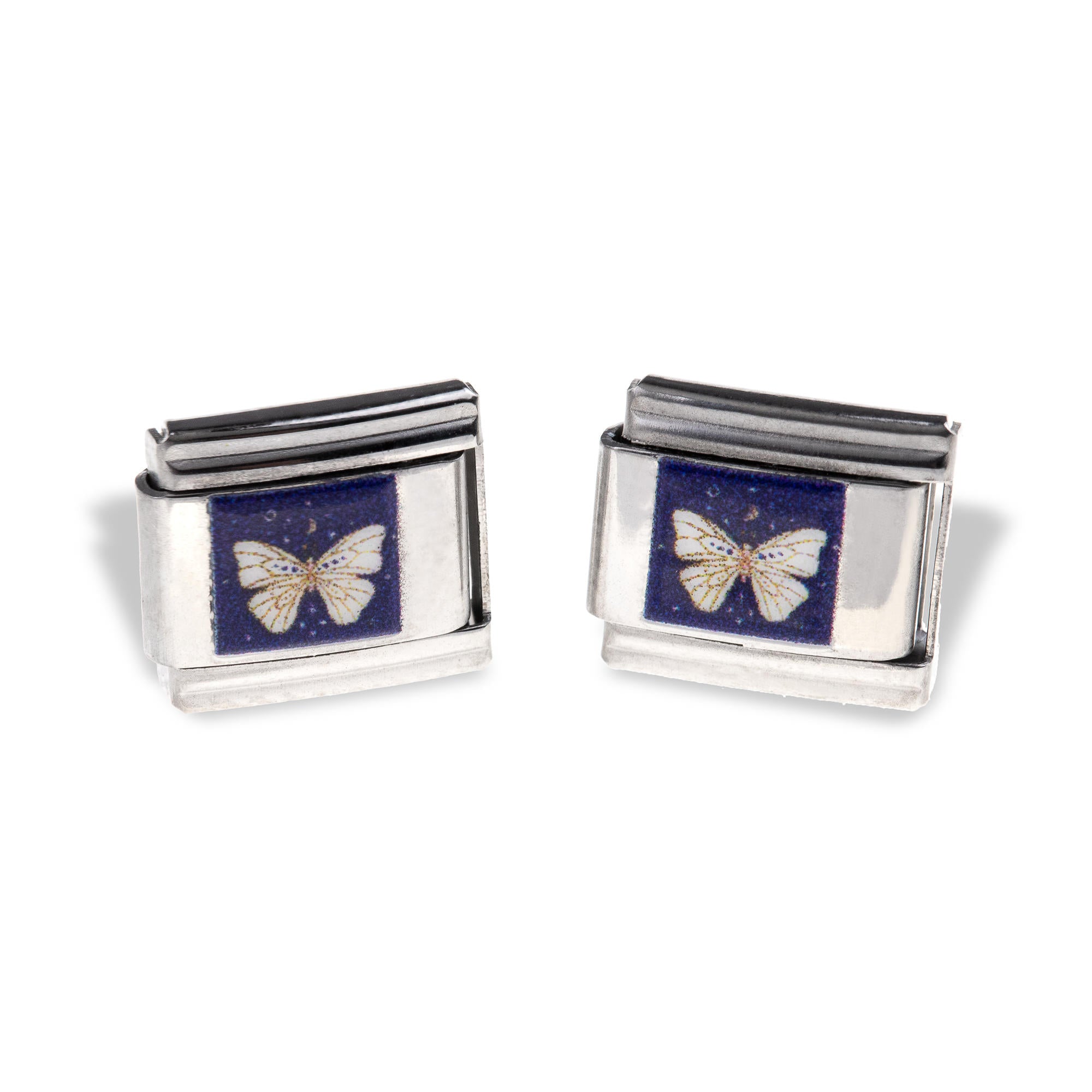 Charm eslabon italiano mariposa esmaltada 9x10mm