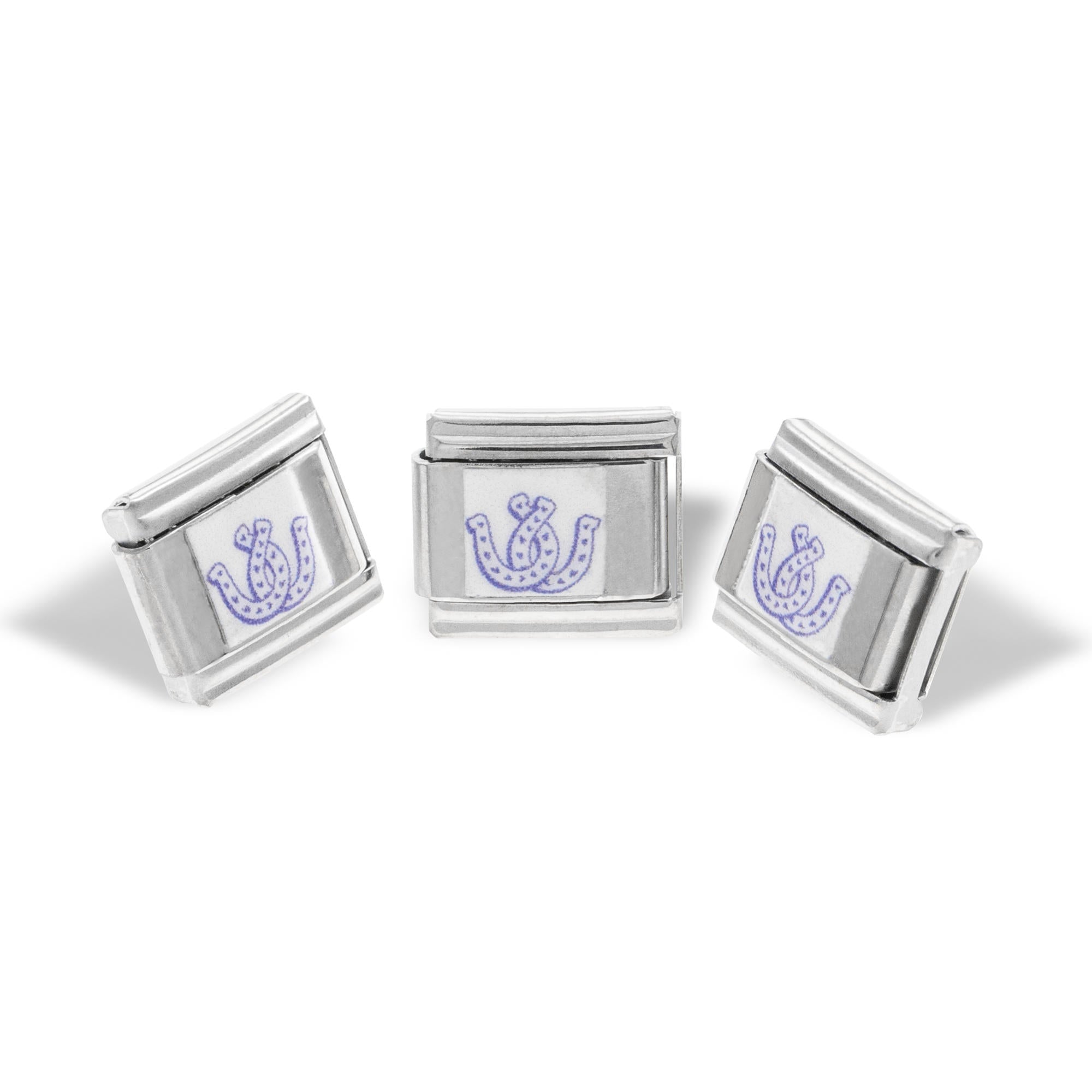 Charm eslabon italiano dije de herraduras esmaltado 9x10mm