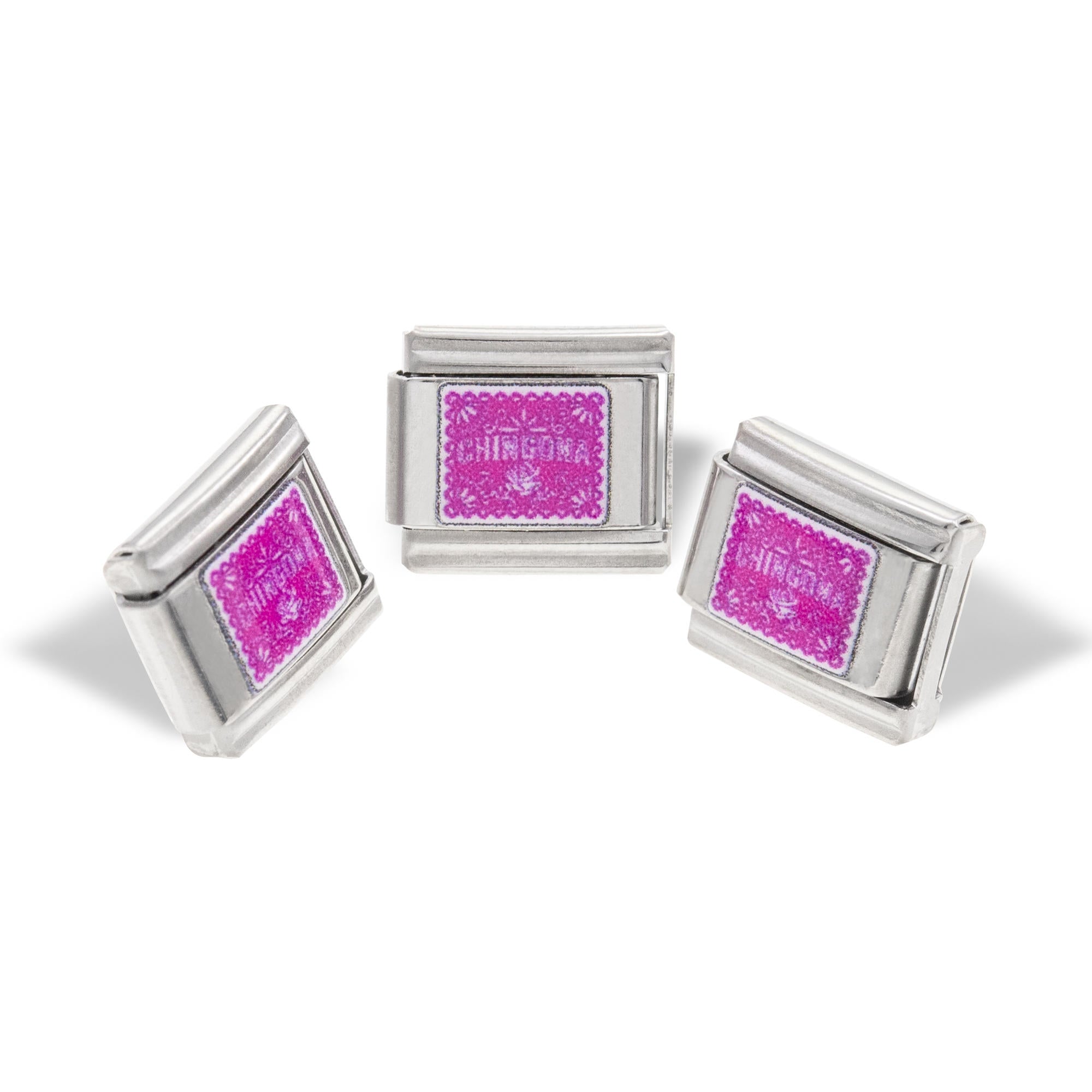 Charm eslabon italiano frase chingona esmaltado 9x10mm