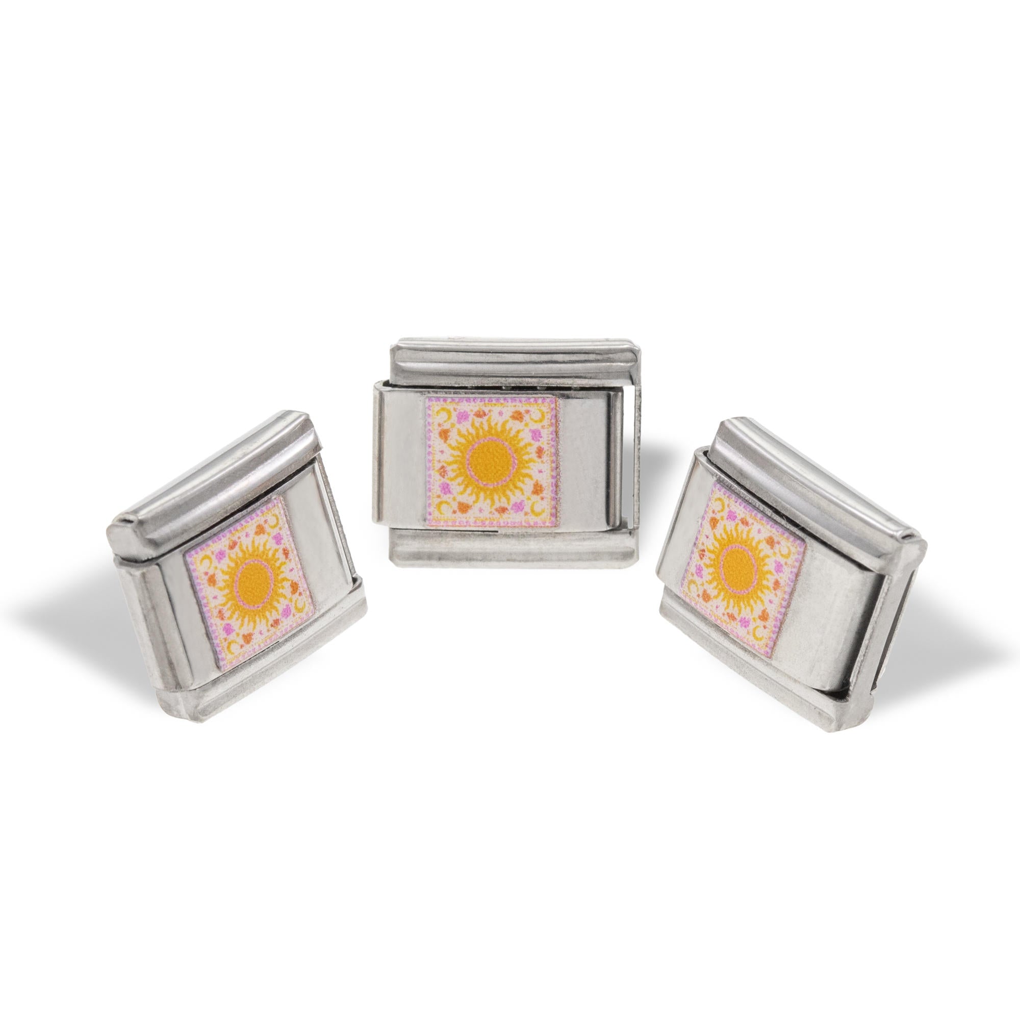 Charm eslabon italiano dije de sol esmaltado 9x10mm