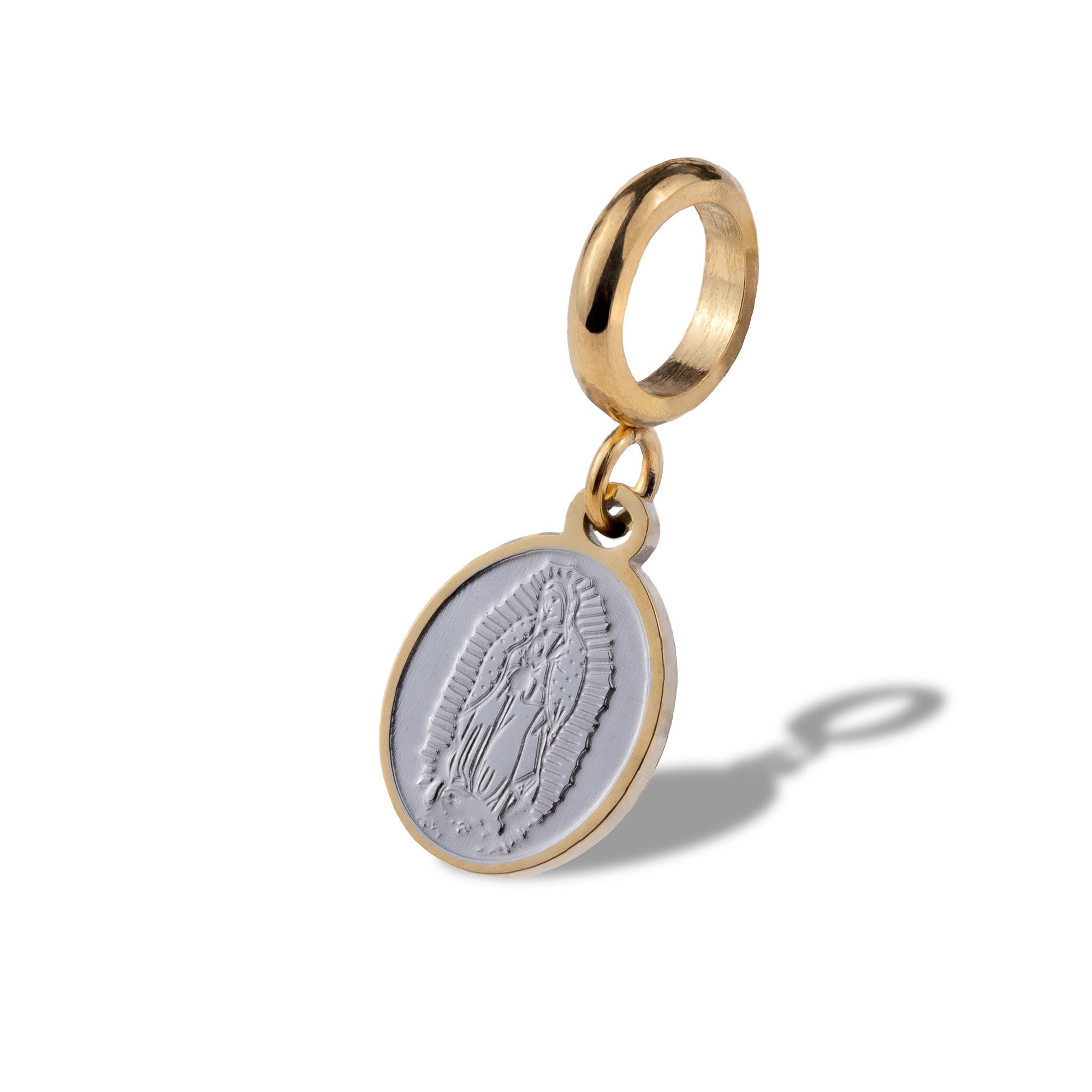 Charm medalla ovalada virgen de guadalupe 10mm