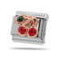 Charm eslabon italiano cerezas con cristales 9x10mm