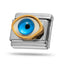 Charm eslabon italiano ojo turco azul 9x10mm