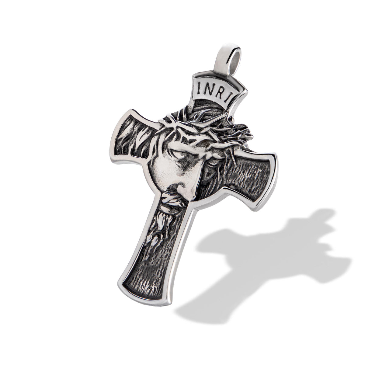 Dije de Cruz con Rostro de Cristo 57mm