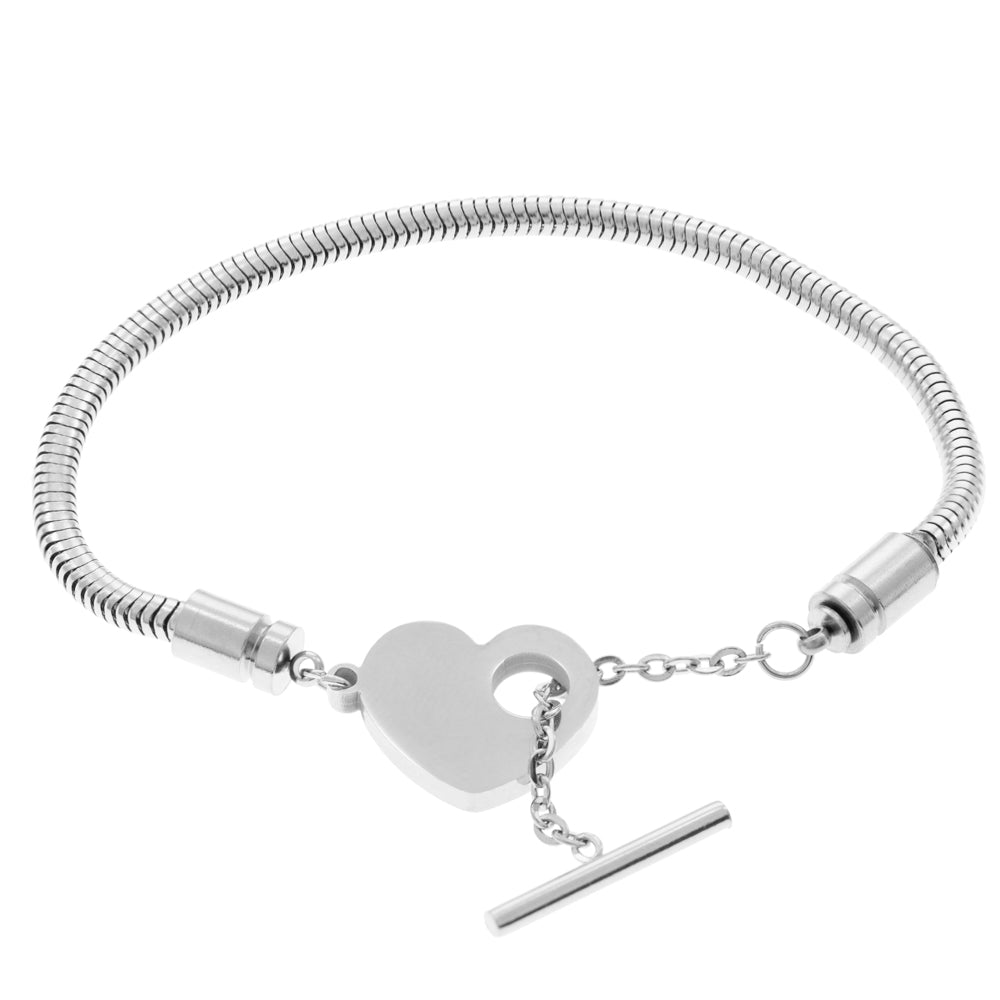 Pulsera corazon broche t 15.5cm