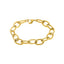 Pulsera Eslabon Ovalado Liso y Texturizado 16CM Dorado