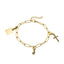 Pulsera Cruz con Cristal y Placa Intercambiable 16CM Dorado