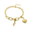 Pulsera con Corazon y Vibora Intercambiables 16CM Dorado