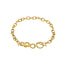 Pulsera Eslabon Oval con Nudo de Corazon 19CM Dorado