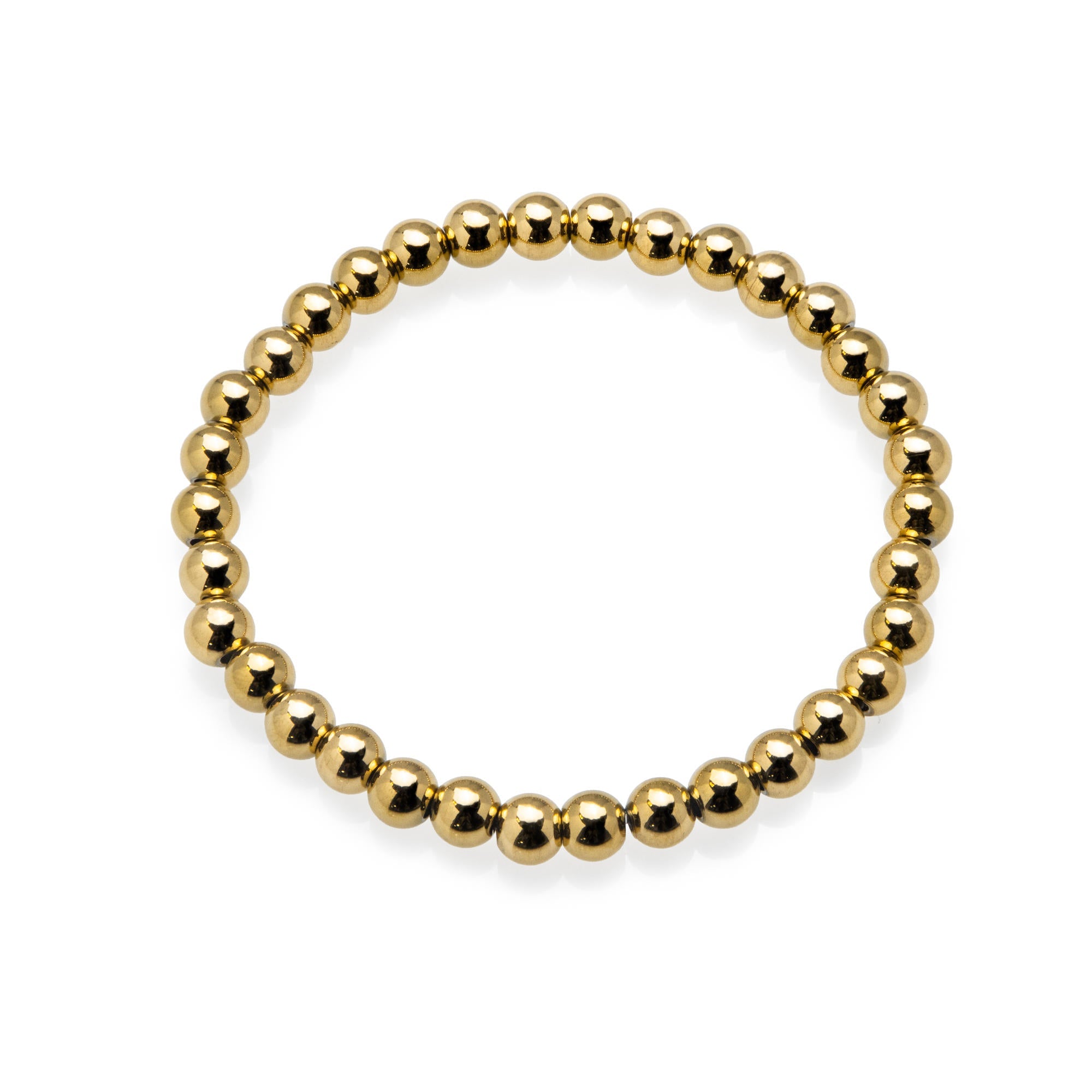 Pulsera ajustable de elastico con balin liso 6mm
