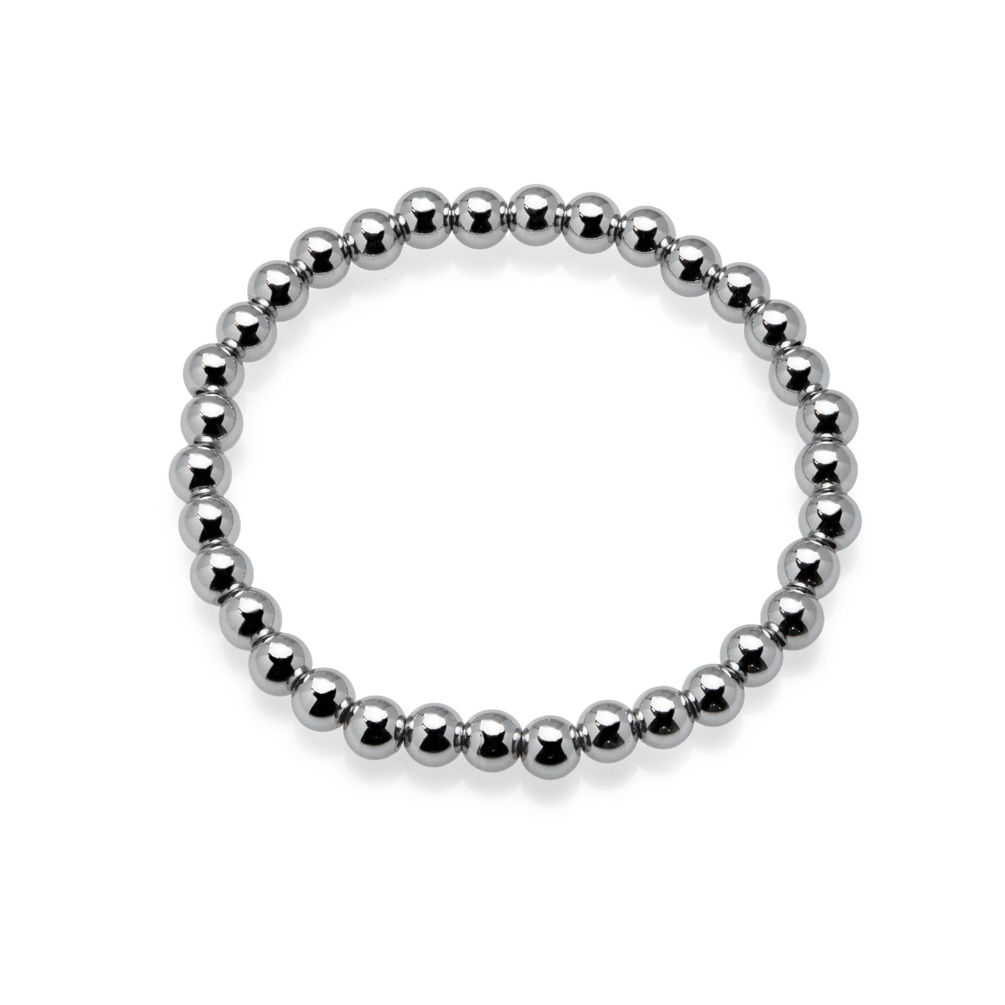 Pulsera ajustable de elastico con balin liso 6mm