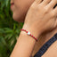 Pulsera ajustable hilo con balin liso medalla san benito 8mm