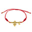 Pulsera ajustable de hilo rojo borrego de la fortuna DORADO