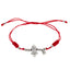 Pulsera ajustable de hilo rojo borrego de la fortuna PLATEADO