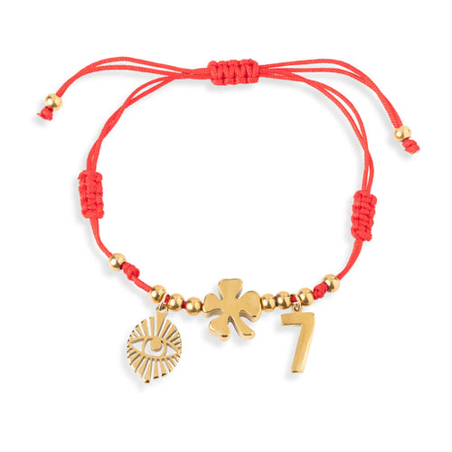 Pulsera hilo ajustable rojo suerte proteccion abundancia 2mm