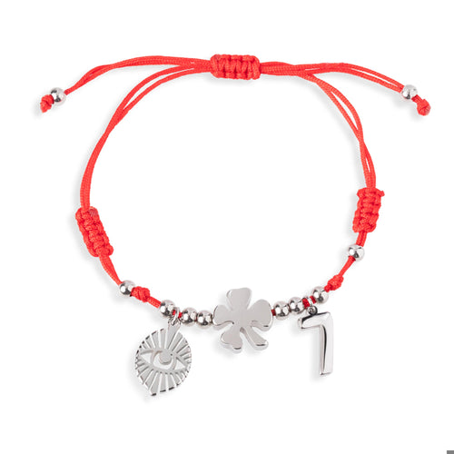 Pulsera hilo ajustable rojo suerte proteccion abundancia 2mm