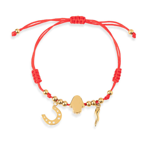Pulsera hilo ajustable rojo suerte proteccion abundancia 2mm