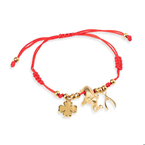 Pulsera hilo ajustable rojo suerte proteccion abundancia 2mm