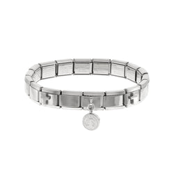 Brazalete flexible italiano con cruces medalla san benito 9mm