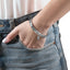 Brazalete italiano ajustable  de san judas tadeo y cristal verde 9mm