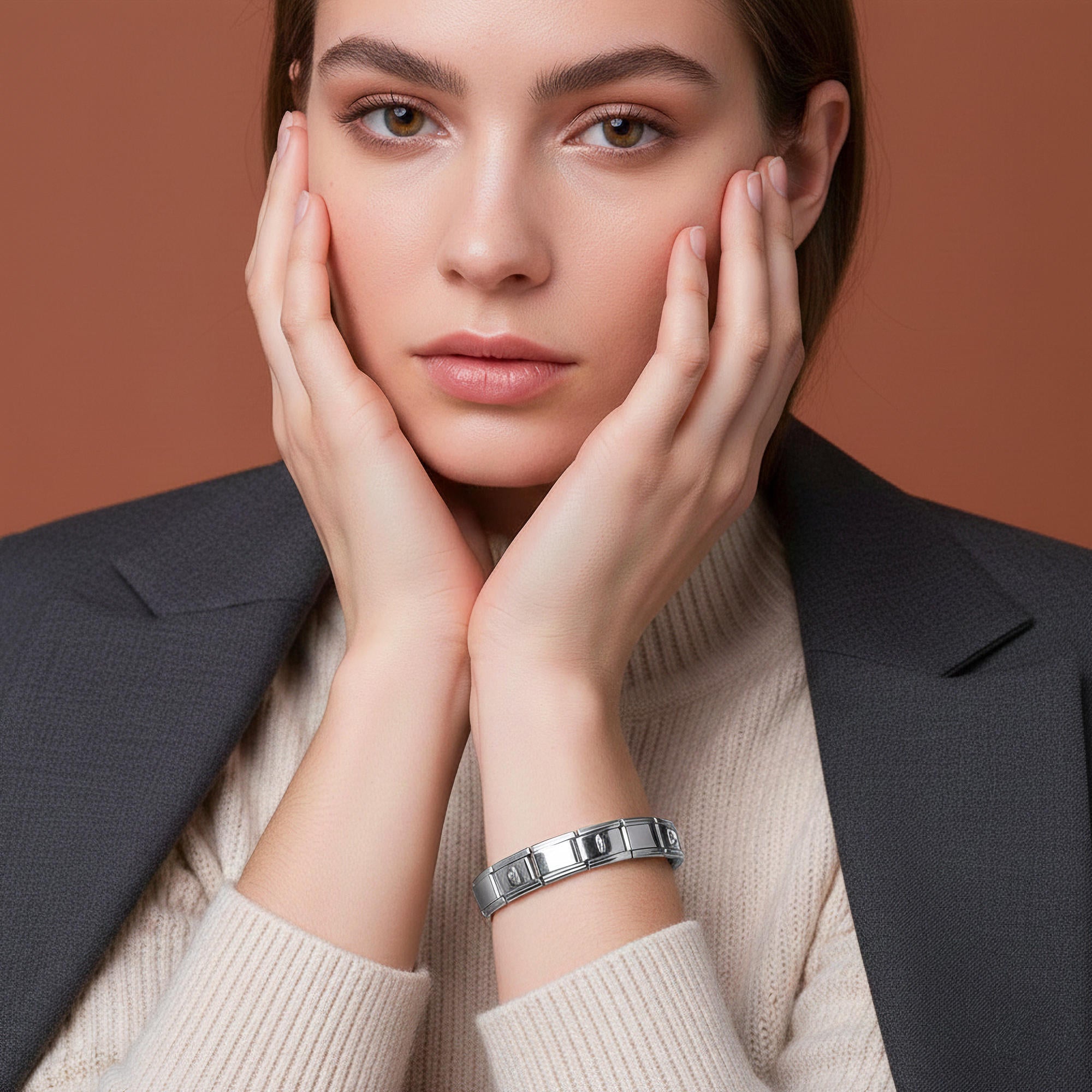 Brazalete ajustable italiano con argollas 9mm