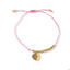 Pulsera hilo ajustable rosa bola lisa y corazon 4mm