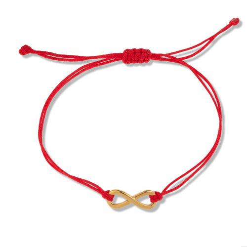 Pulsera hilo ajustable rojo con infinito 7mm